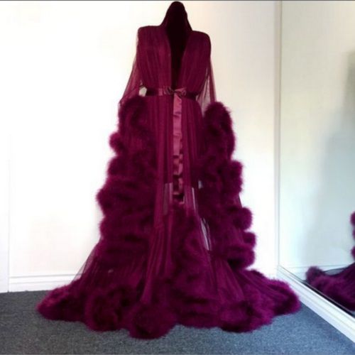 (F)Sexy Women Lingerie Lace Sheer Mesh Tulle Perspective V Neck Layered Ruffles Maxi Floor Long Bath Robe Gown Sleepwear Dress SMA