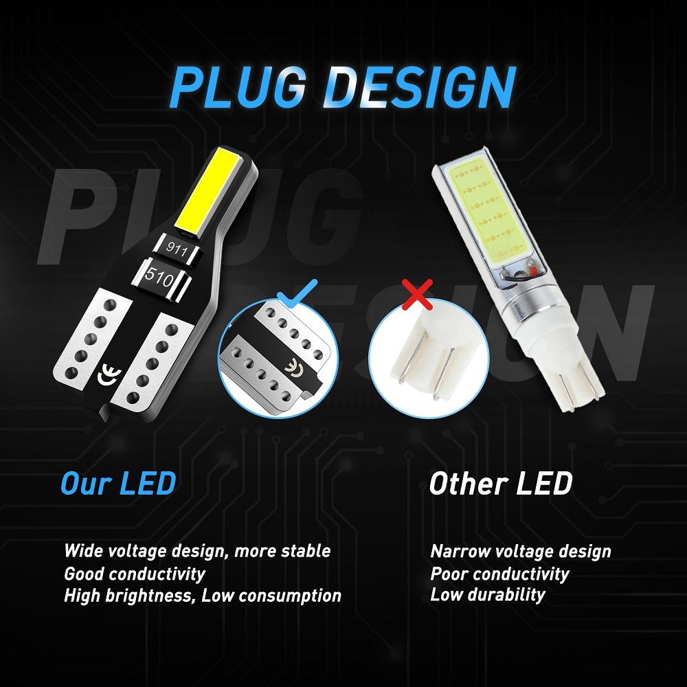 10x T10 Led W5w 194 Car Lights For Honda Civic Accord Crv