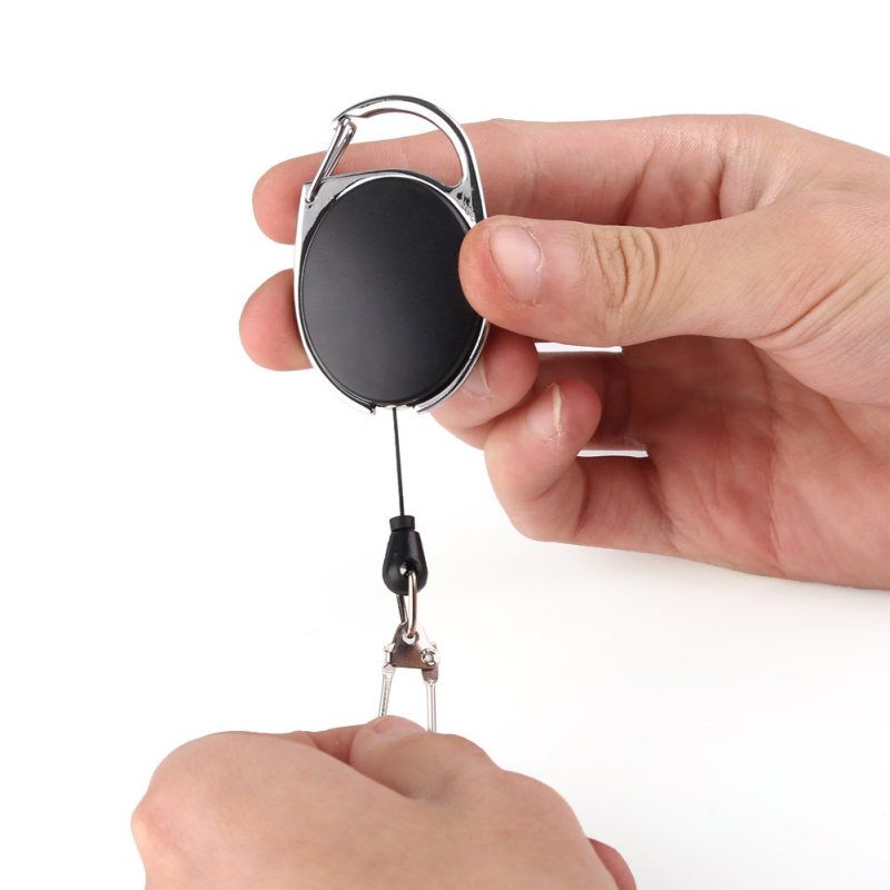 Retractable Anti-Lost Keychain Keyring Key Holder-Black