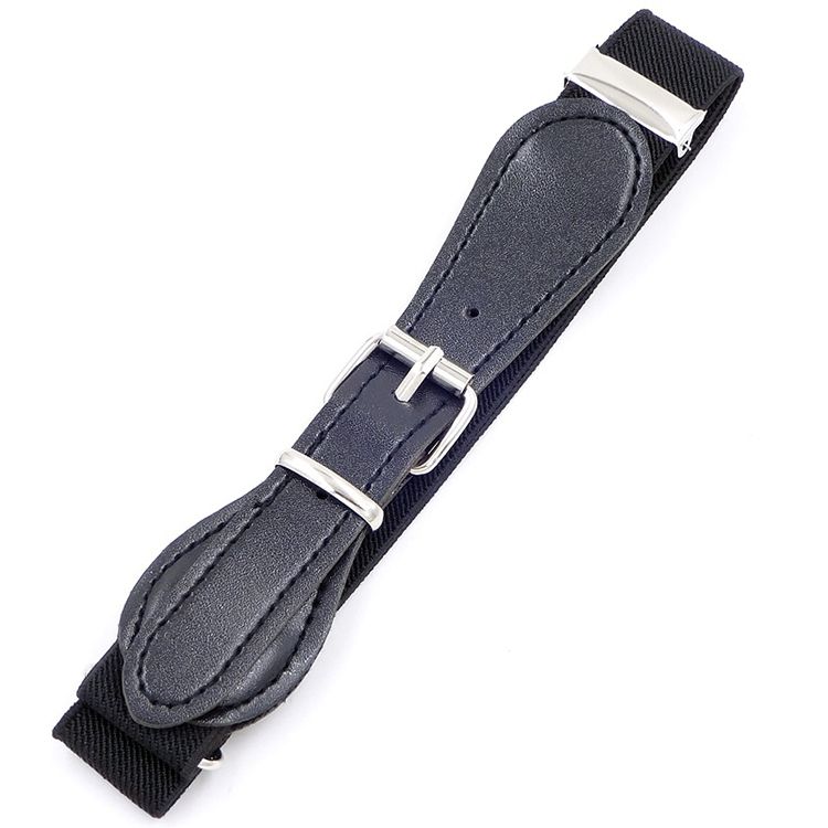 2 PCS Kids Polyester + PU Leather Square Pin Buckle Adjustable Elastic Belt, Length:65cm(Black)