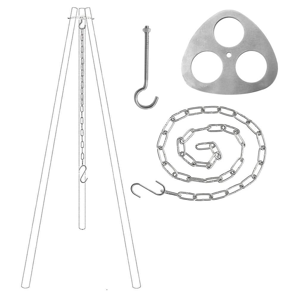 Camping Tripod Board, Stainless Steel Portable Tripod with