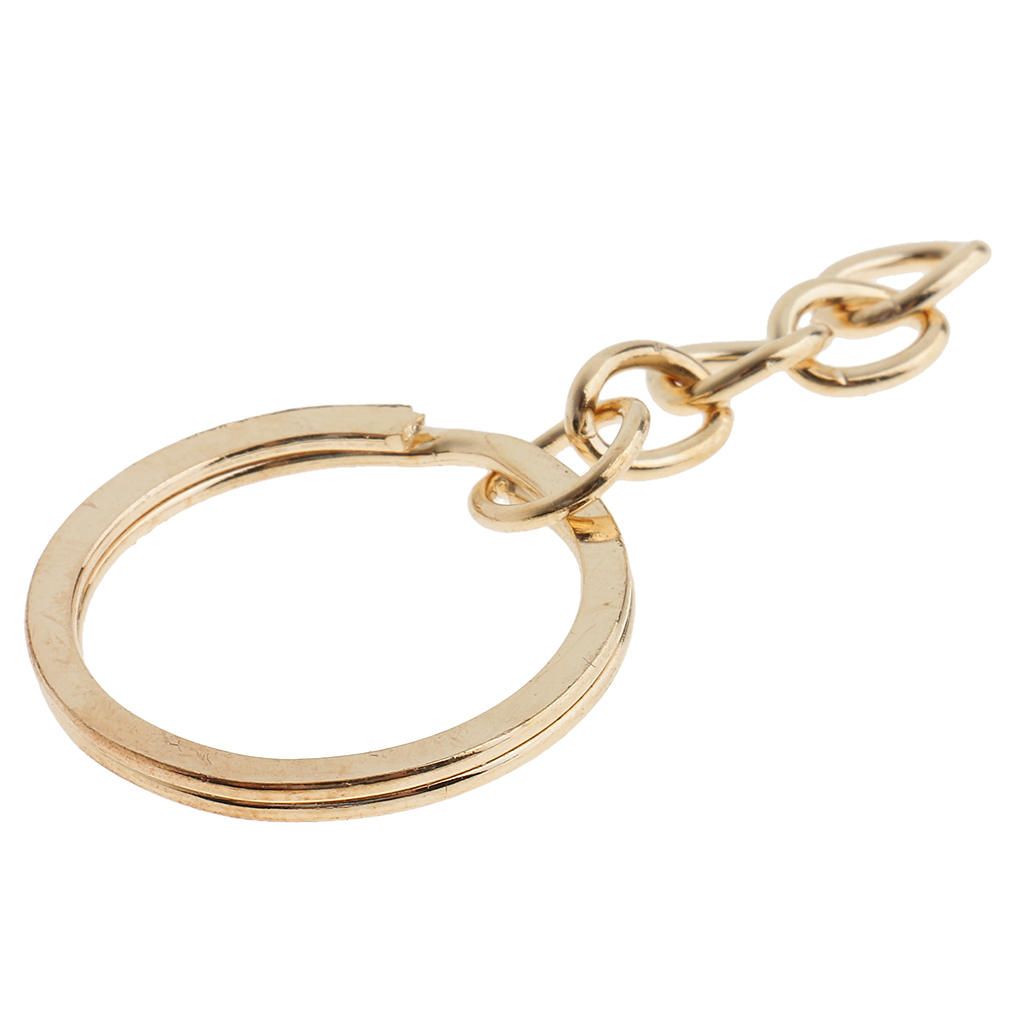 50 Pieces Split Key Ring Metal Keyring 4 Link Twist Chain Key Findings