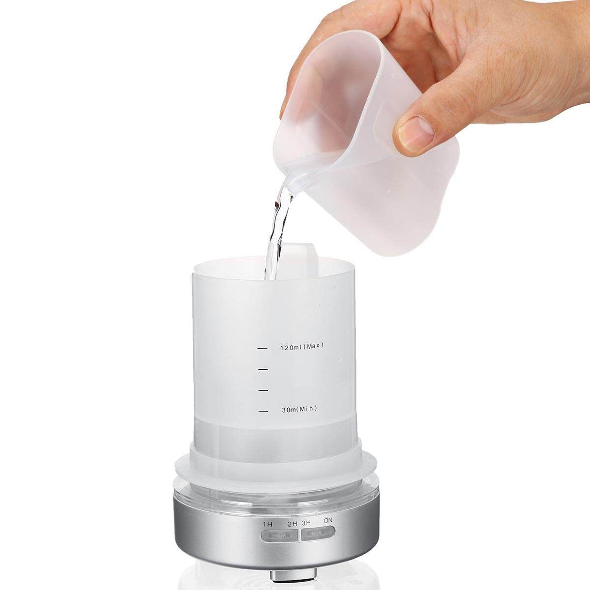 120ml 3D Glass Air Ultrasonic Humidifier Oil Aroma Diffuser 7 Colors LED Light