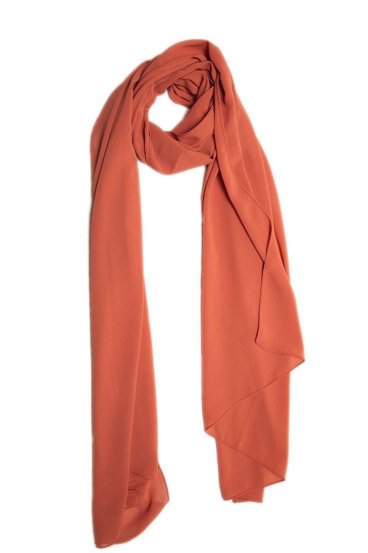 Orange Plain Chiffon Scarf