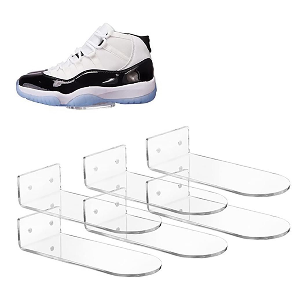 Floating Shoe Display Shelves for Wall Mount Set of 8,Clear
