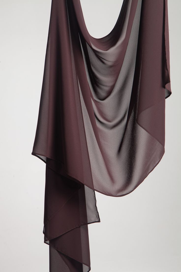 Brown Plain Chiffon Scarf