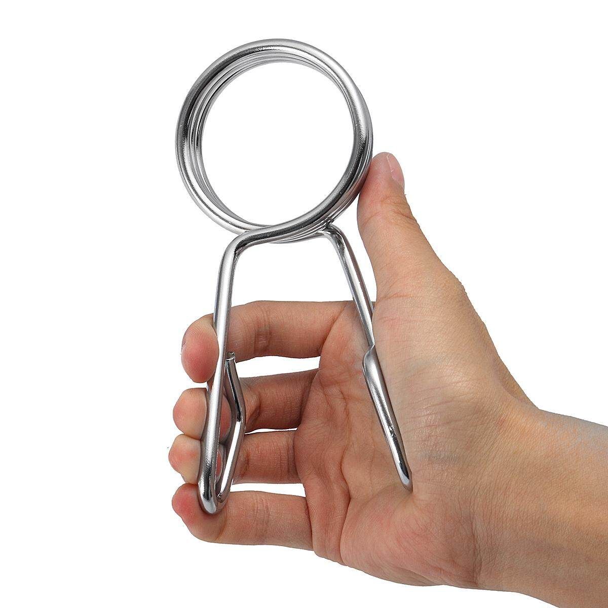 2 X Olympic 2" Spring Collar Weight Bars Clips Dumbbell Barbell Clamp Bar Gym