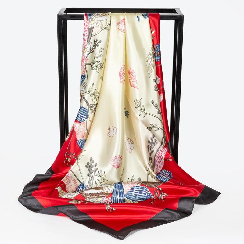 Women Fashion Printed Satin-Silk Scarf
