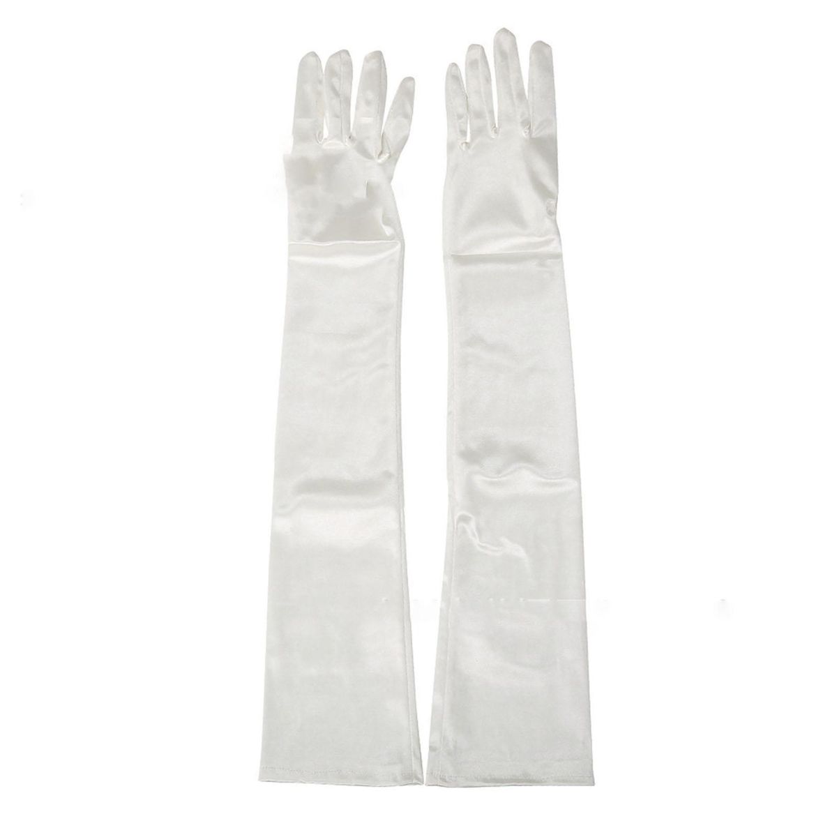 1 Pair Women Colorful Over Elbow Long White
