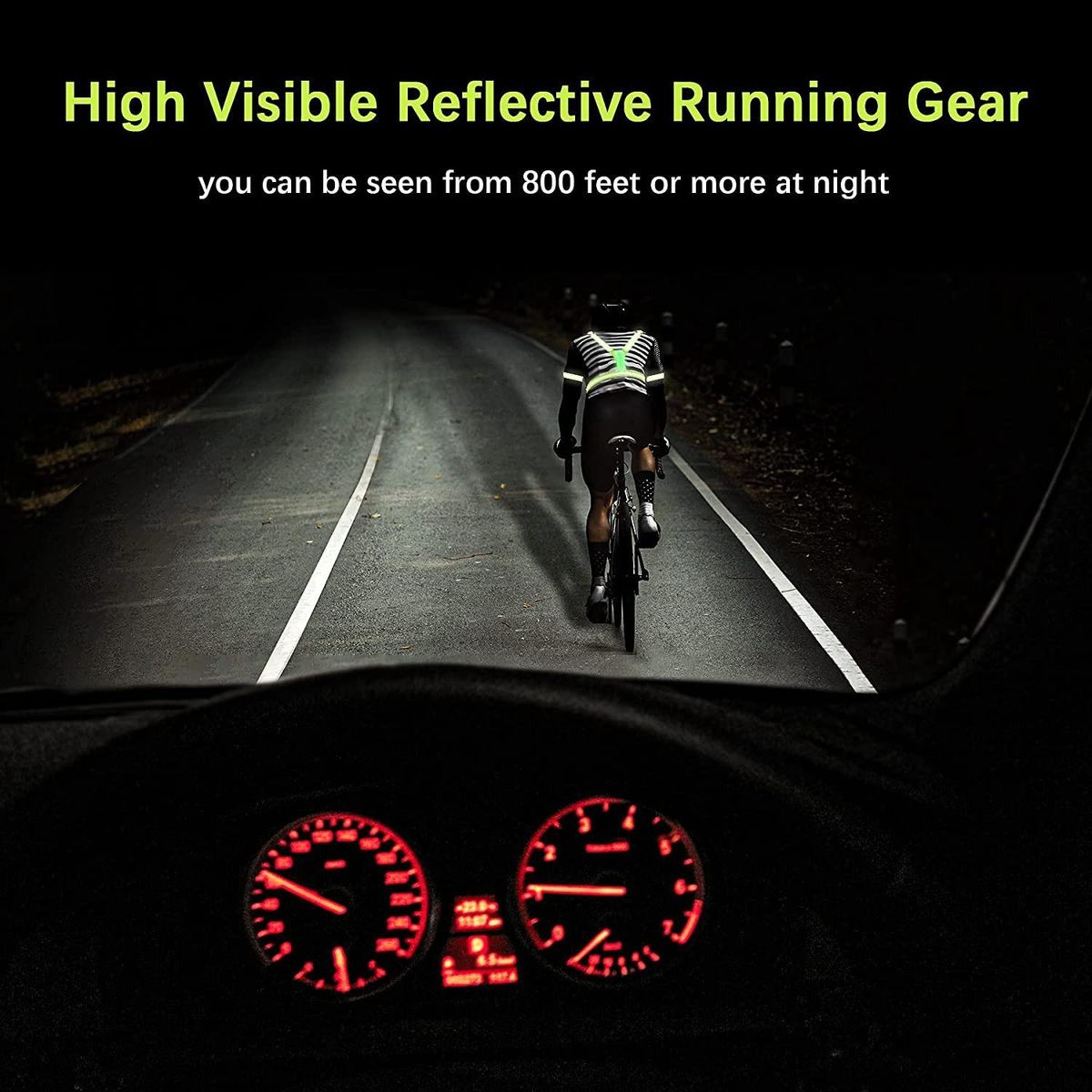 LED Reflective Vest Running Gear,USB Rechargeable LED Light
