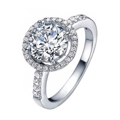 Silver Plated  Wedding Engagement Ring Silver