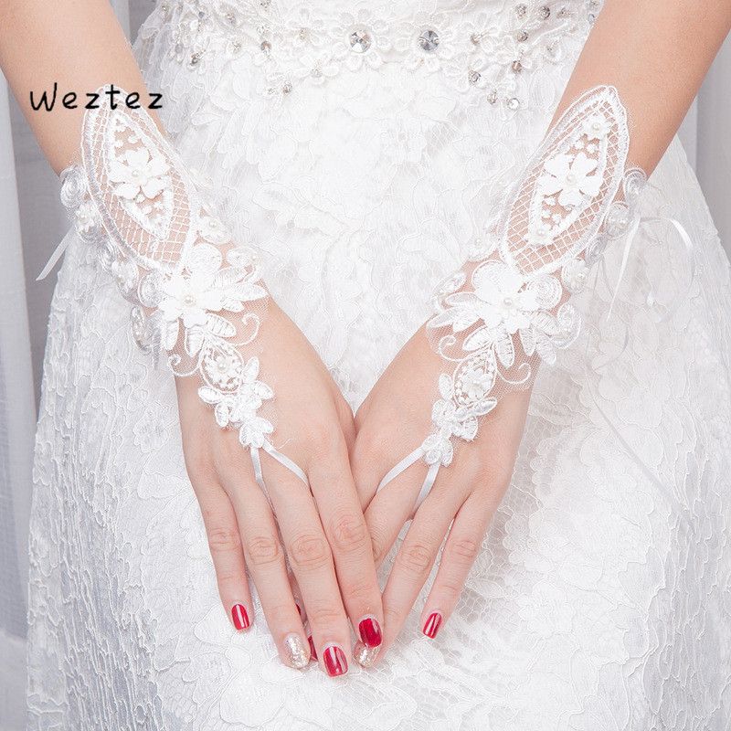 Bridal Gloves Wedding Gowns Short Gloves White Gloves Pearl
