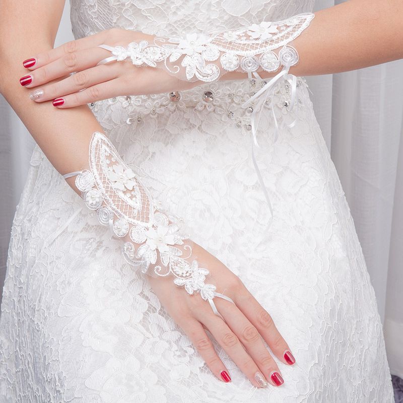 Bridal Gloves Wedding Gowns Short Gloves White Gloves Pearl
