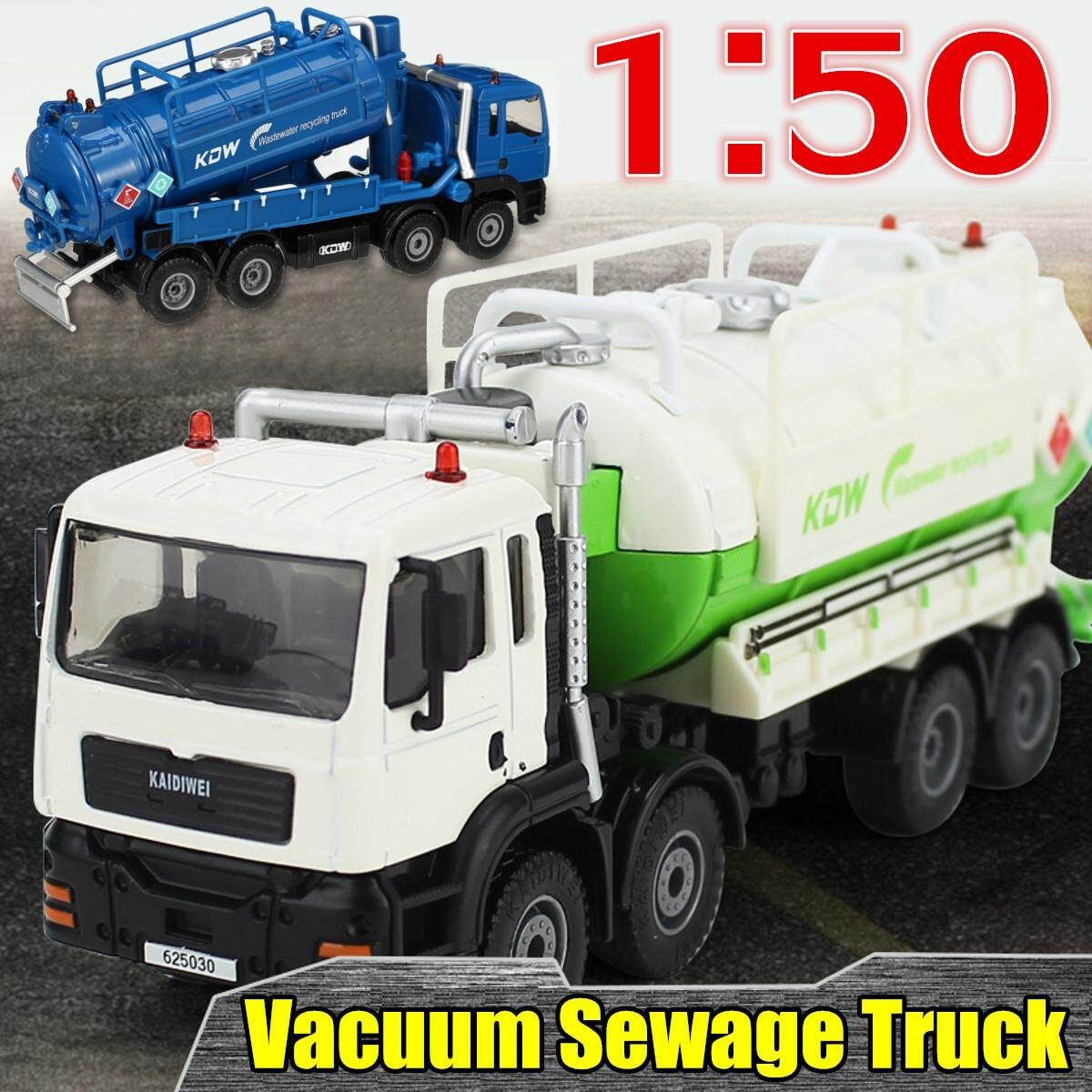 Vacuum Sewage/Waste Water Suction Truck Model Toys Kids Gift 1:50 Scale Diecast White