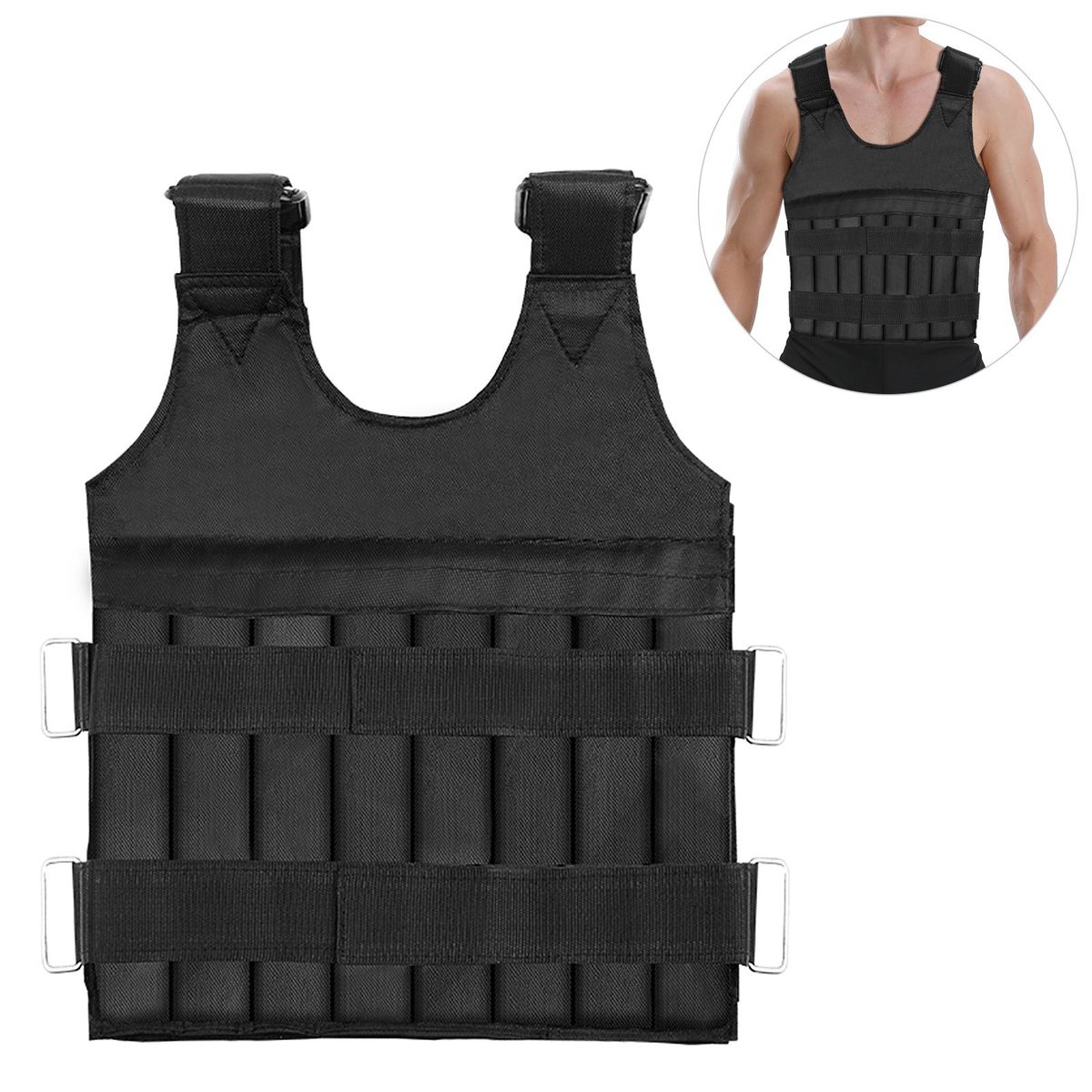 Max Loading 15kg Adjustable Weighted Vest Weight Jacket