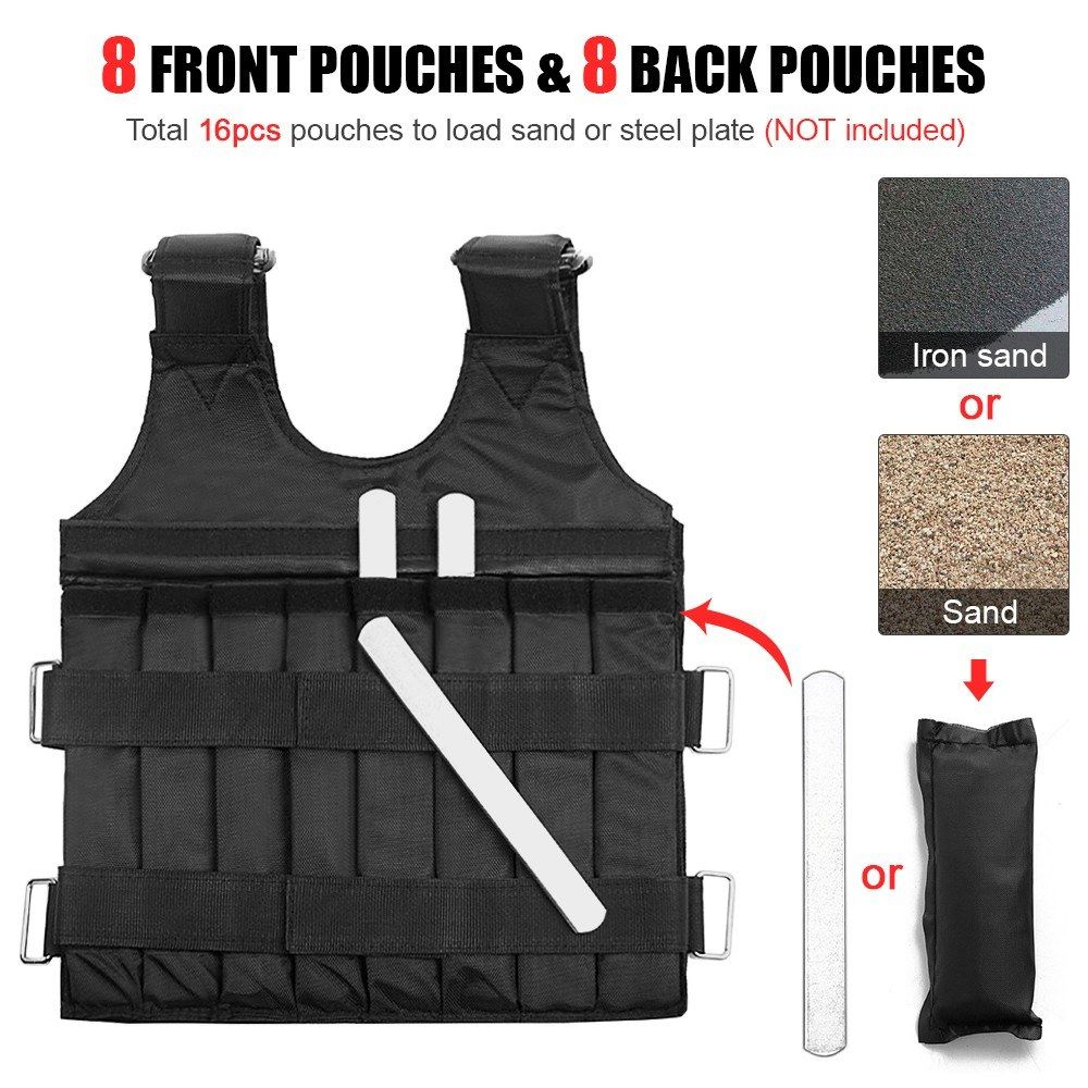 Max Loading 15kg Adjustable Weighted Vest Weight Jacket
