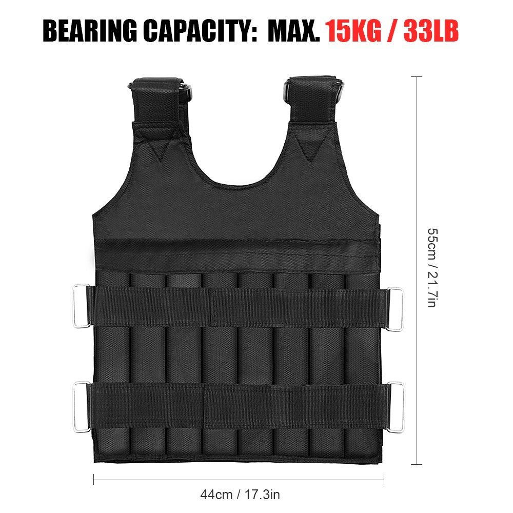 Max Loading 15kg Adjustable Weighted Vest Weight Jacket