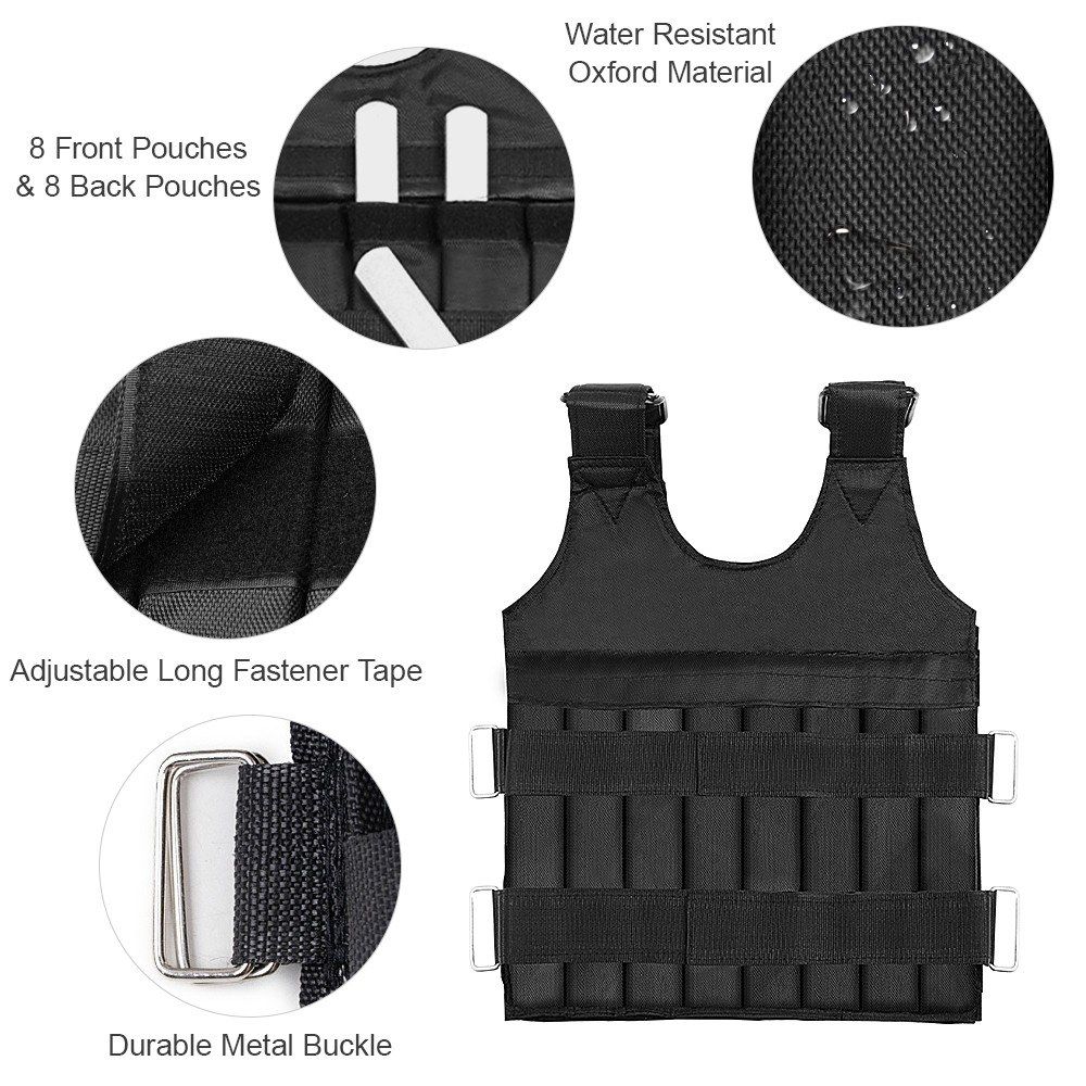 Max Loading 15kg Adjustable Weighted Vest Weight Jacket