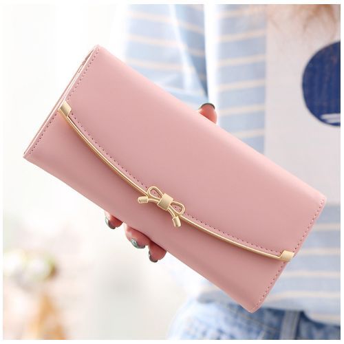Pearl Element Women Wallets Credit Card Purse Pocket Ladies Clutch Bag-Pink