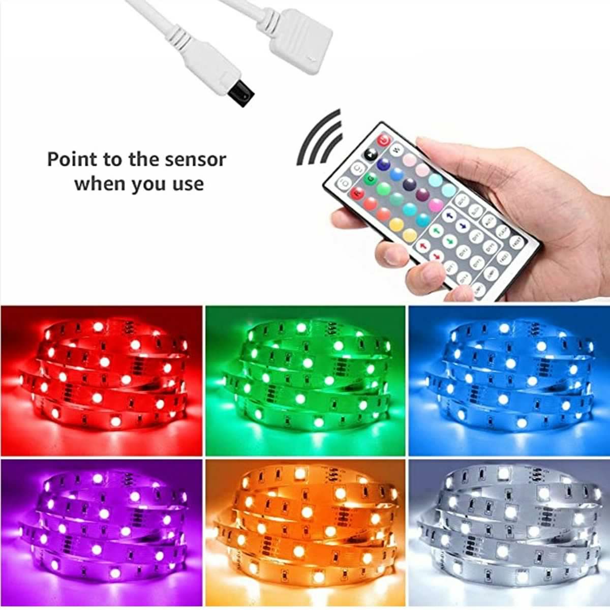 10M LED Light Strip RGB 3528 600 LED Flexible Light Strip with 44 Key Remote ControllerController for Bedroom Christmas