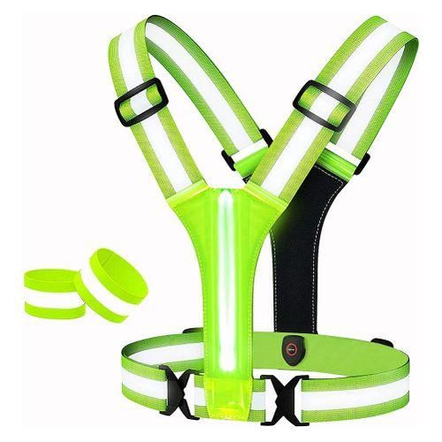 LED Reflective Vest Running Gear,USB Rechargeable