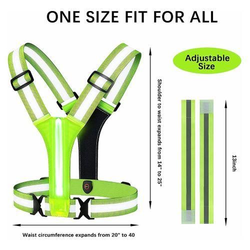 LED Reflective Vest Running Gear,USB Rechargeable