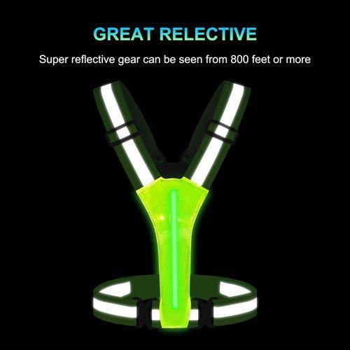 LED Reflective Vest Running Gear,USB Rechargeable