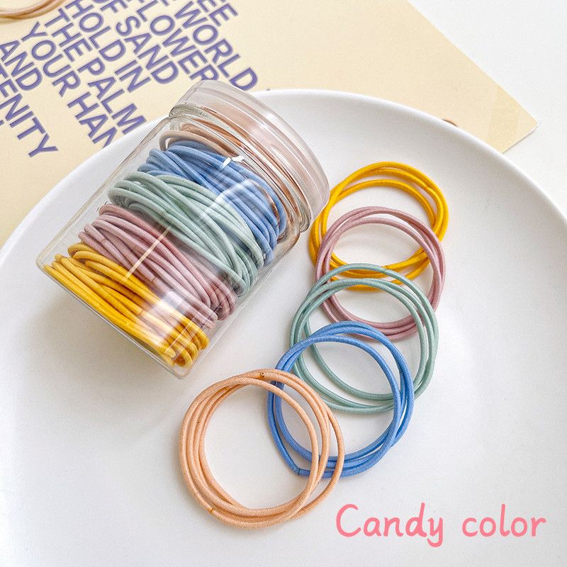 Elastic Rubber Bands Ring Headwear Hair Scrunchies 100pcs