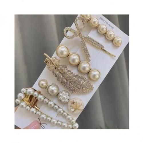 Rhinestone Hair Clips & Pearls Hairpins