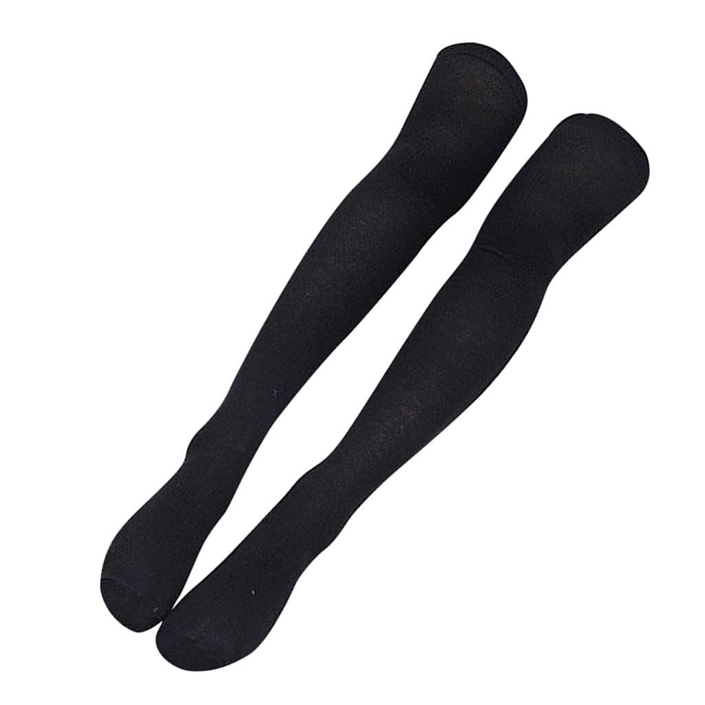 Women Sexy Thigh High Socks Knit Elastic Stocking School Boots Black