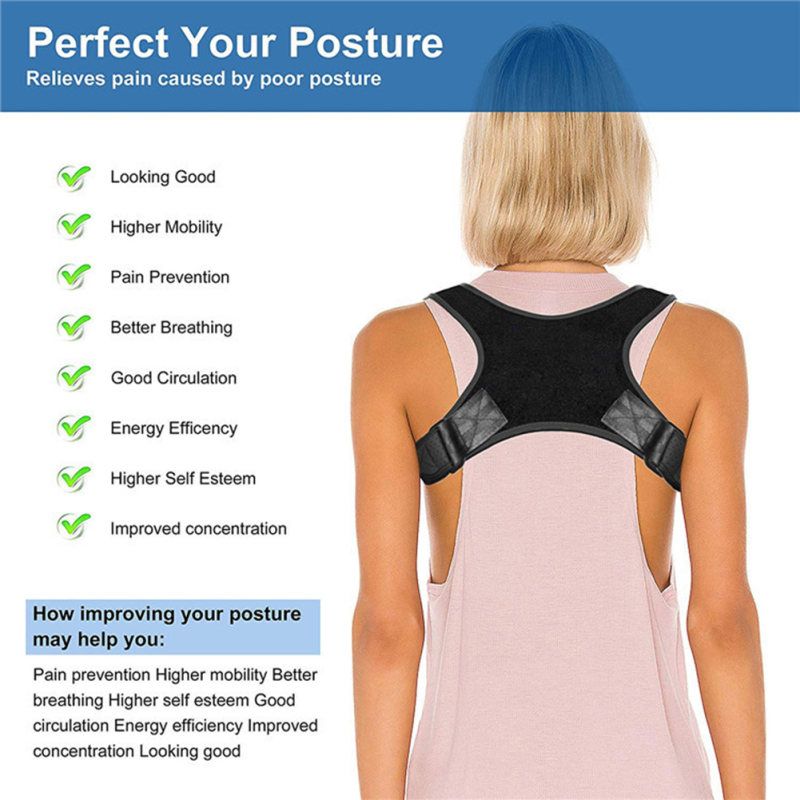 Adjustable Therapy Back Posture Corrector Clavicle-Black