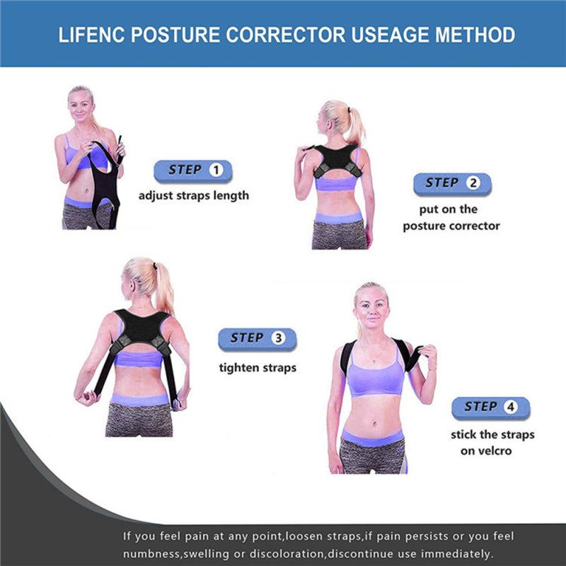 Adjustable Therapy Back Posture Corrector Clavicle-Black