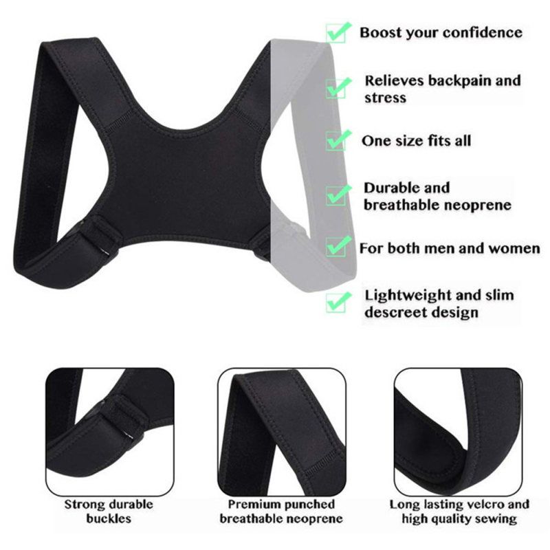 Adjustable Therapy Back Posture Corrector Clavicle-Black