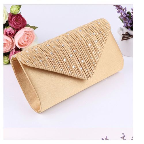 Ladies Party Clutch Purse- Bridals Purse Champ Gold