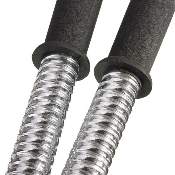 14" Chrome Dumbbell Bar Solid Steel Weight Lifting 4 Vinyl Spinlock Collar 2.5cm