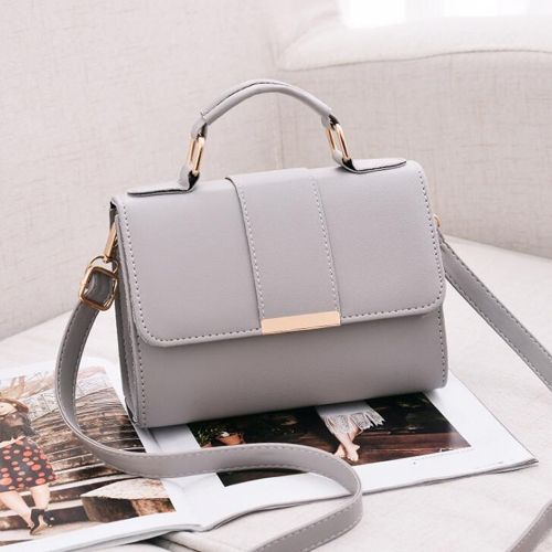 Leather Handbags PU Shoulder Bag Small Flap Crossbody Bags For Women Messenger Bags(Gray)