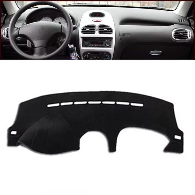 Black Car Dashboard Cover Dash Mat For Peugeot 206 207 307