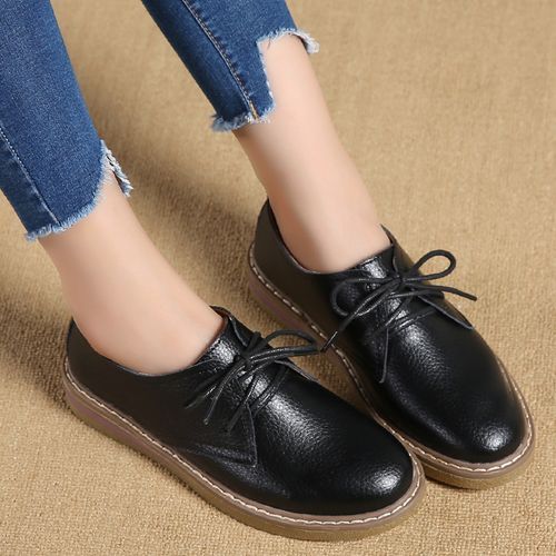Women Casual Shoes Leather Shoes Ladies Flat Shoes