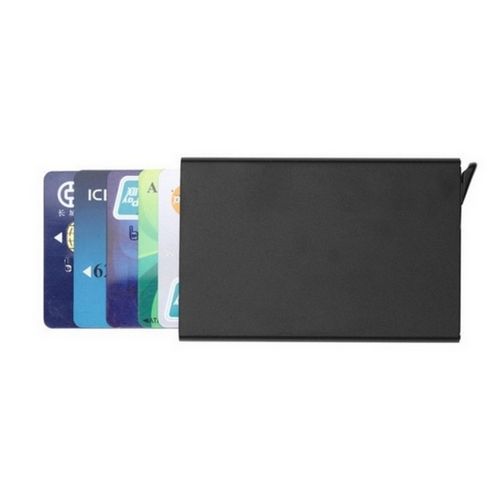 Unisex Wallet Aluminum Slim ID Credit Card RFID Protector Holder Purse Case Black