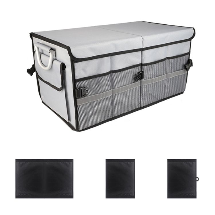 Car Trunk Storage Box Folding Organizer Large Gray