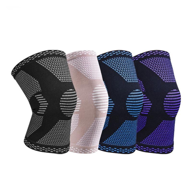 High Elastic Three-Dimensional Knitted Nylon Sports Knee Pads M Black