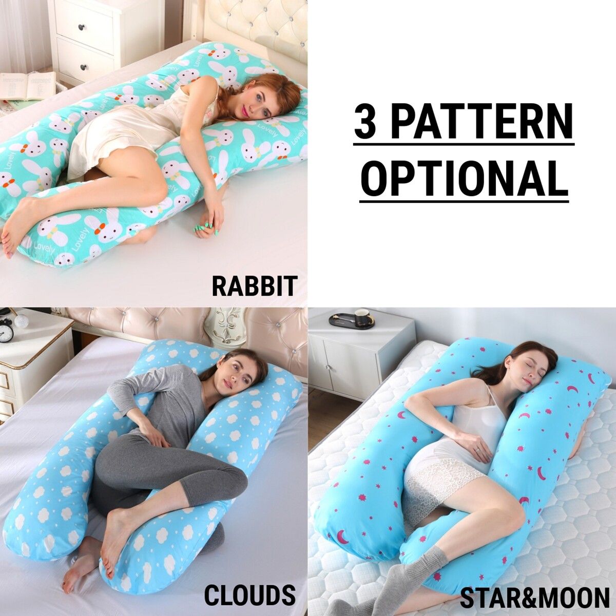 Woman Pregnancy Pillow Cushion U-Shaped Comfortable Full Body Cotton Sleeping Clouds