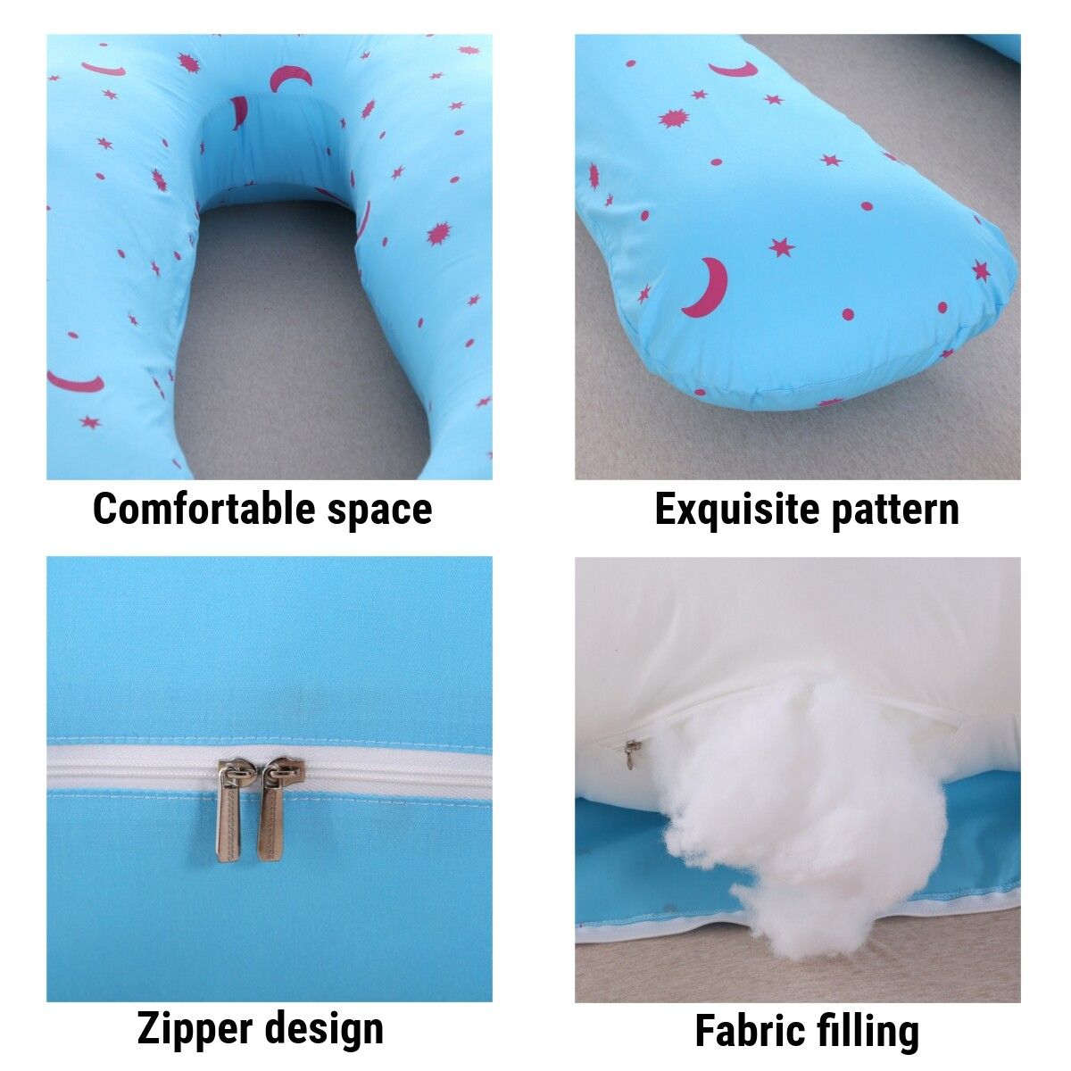 Woman Pregnancy Pillow Cushion U-Shaped Comfortable Full Body Cotton Sleeping Clouds