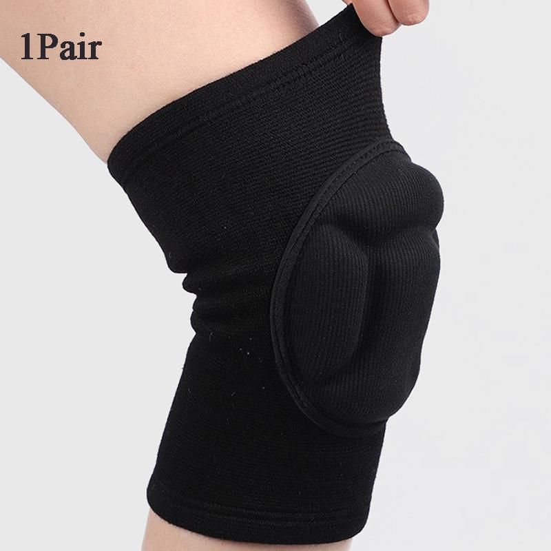 1Pair Thickened High density sponge Anti-fall anti-collision knee pads Black