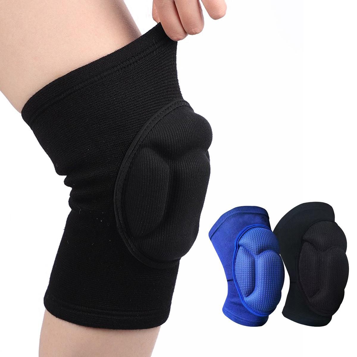 1Pair Thickened High density sponge Anti-fall anti-collision knee pads Black