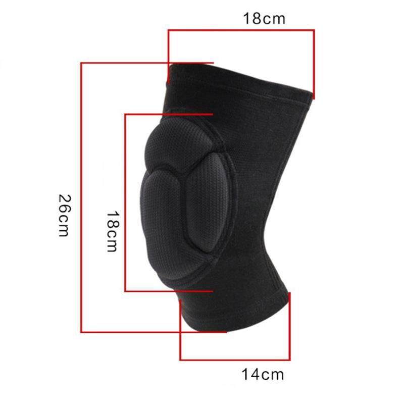 1Pair Thickened High density sponge Anti-fall anti-collision knee pads Black