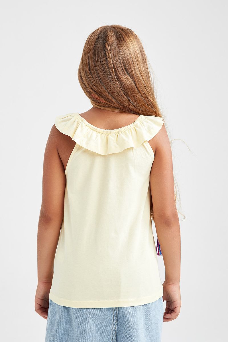 Girl - Regular Fit Short Sleeve Knitted Athlete - Yellow