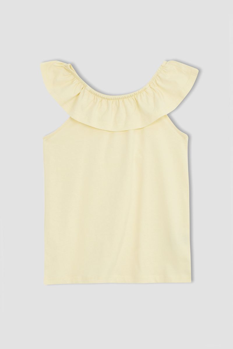 Girl - Regular Fit Short Sleeve Knitted Athlete - Yellow