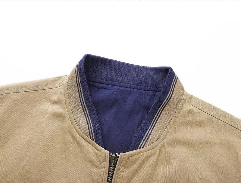 Mens Lightweight Coats Double Sided Wear Outerwear Blazer Jackets - Brown