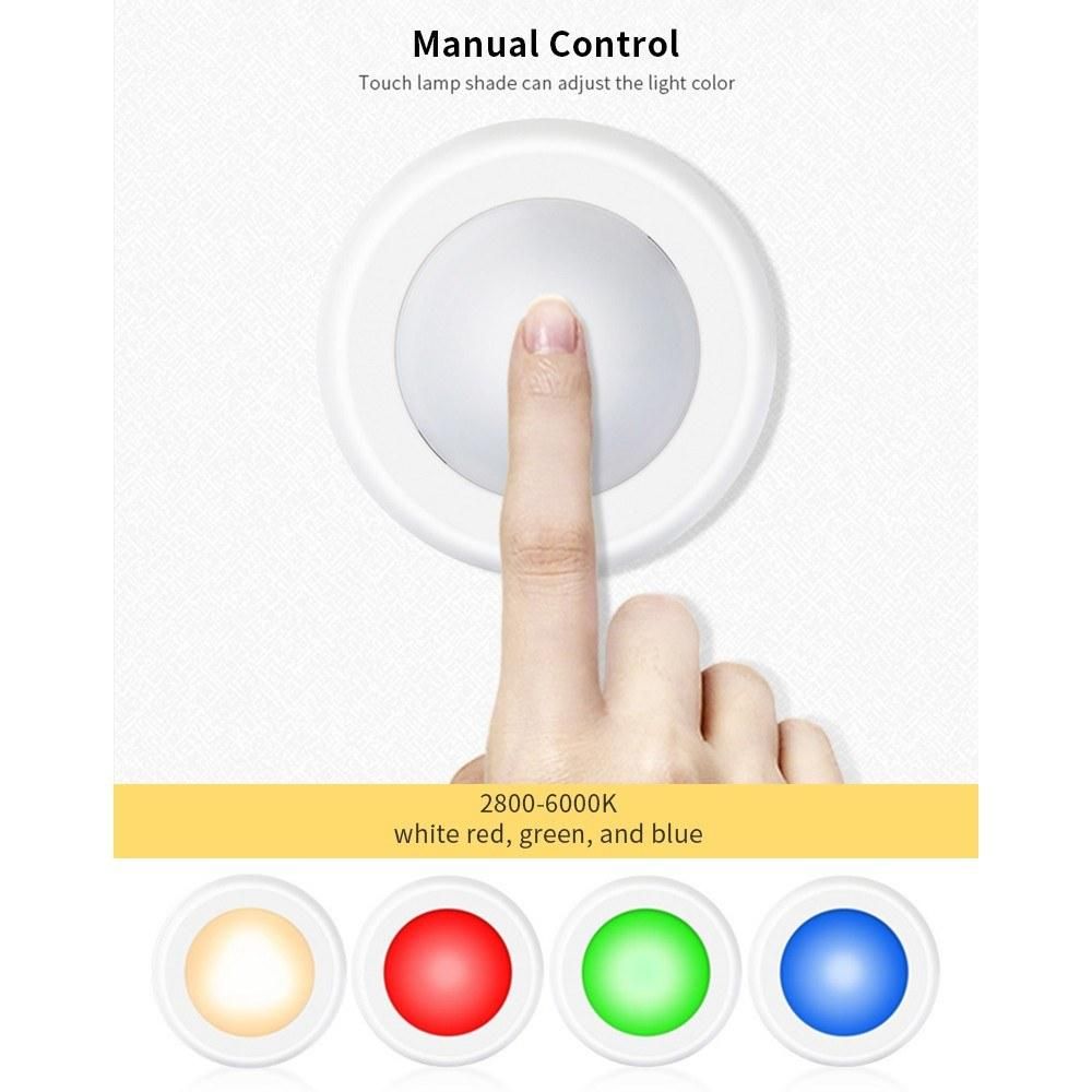 LEDs Puck Light Cabinet Lighting with Remote 16RGB Closet Light 10 Dimmer Timer Function Wirelessly Battery Operated Night Lamp for Kitchens Bathrooms Wardrobe Party